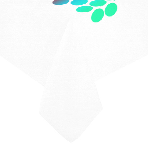 Big Dots Border Gradients Colored Cotton Linen Tablecloth 60"x120"