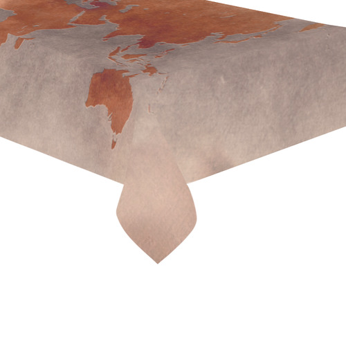 world map 29 Cotton Linen Tablecloth 60"x120"