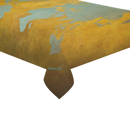 world map 34 Cotton Linen Tablecloth 60"x 104"