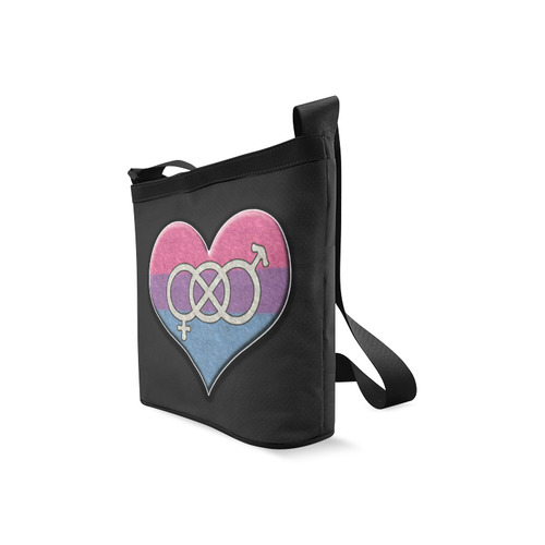 Bisexual Pride Heart with Gender Knot Crossbody Bags (Model 1613)
