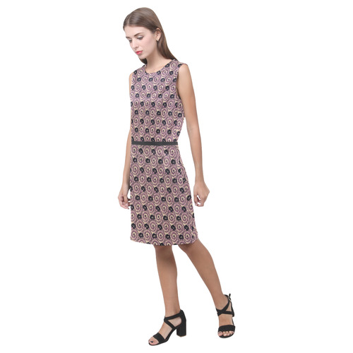 Shells and Flowers Mauve Eos Women's Sleeveless Dress (Model D01)