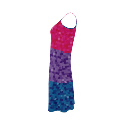 Bisexual Pixel Flag Alcestis Slip Dress (Model D05)
