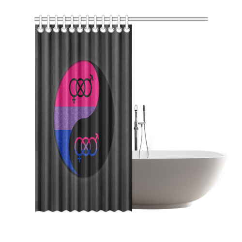 Bisexual Yin and Yang Shower Curtain 72"x72"