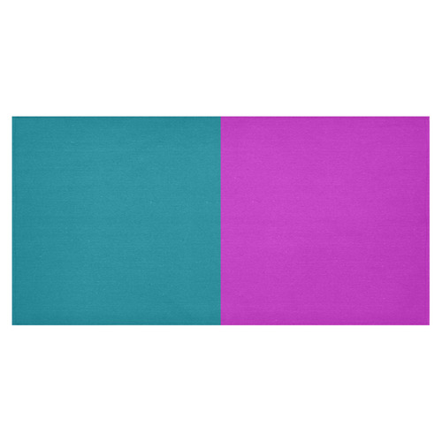 Only two Colors: Petrol Blue - Magenta Pink Cotton Linen Tablecloth 60"x120"