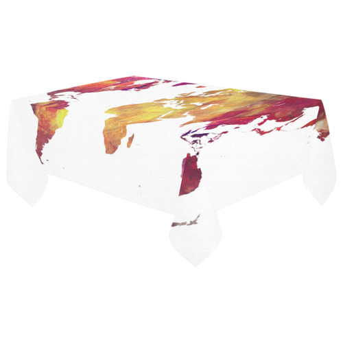 world map 13 Cotton Linen Tablecloth 60"x 104"