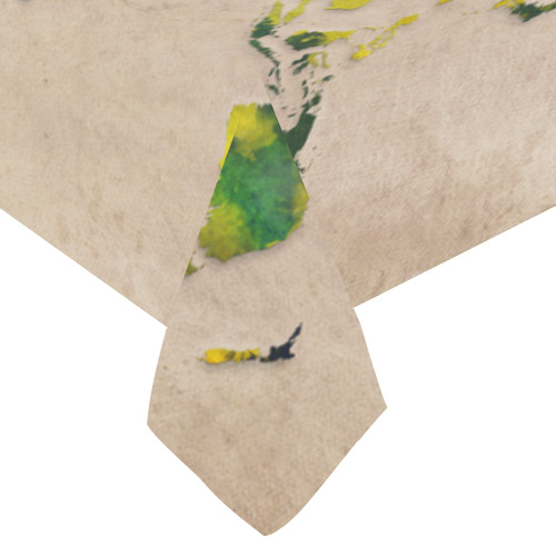 world map 11 Cotton Linen Tablecloth 60"x 104"