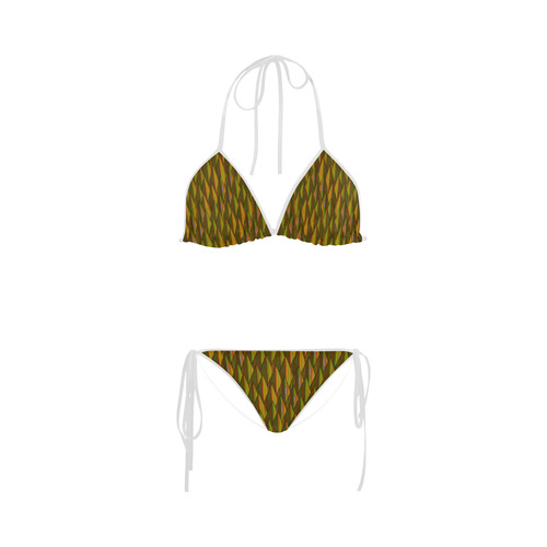 Autumn Yellow Golden Triangle Peaks Custom Bikini Swimsuit