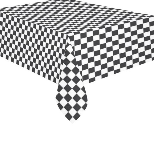 RACING / CHESS SQUARES pattern - black Cotton Linen Tablecloth 60"x 84"