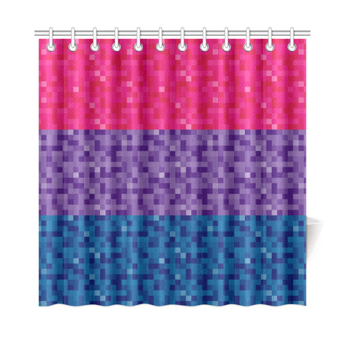 Bisexual Pixel Flag Shower Curtain 72"x72"