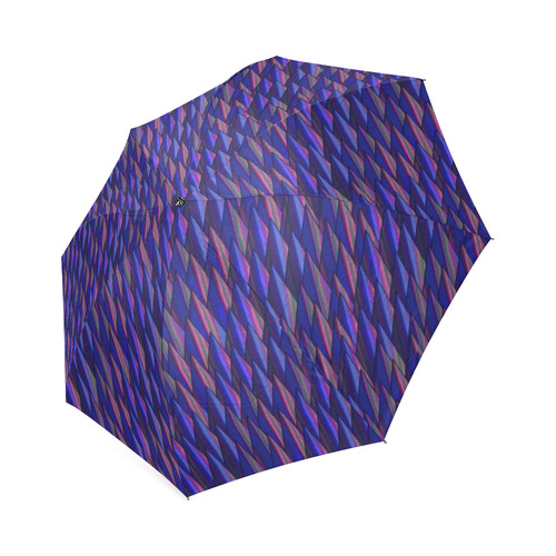 Purple and Blue Triangle Peaks Foldable Umbrella (Model U01)