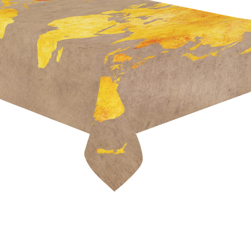 world map 23 Cotton Linen Tablecloth 60"x 104"