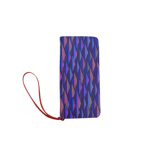 Purple and Blue Triangle Peaks Women's Clutch Wallet (Model 1637)