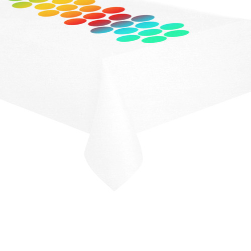 Big Dots Border Gradients Colored Cotton Linen Tablecloth 60"x120"