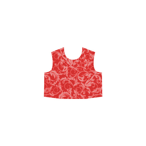 Vintage Swirls Coral Red Eos Women's Sleeveless Dress (Model D01)