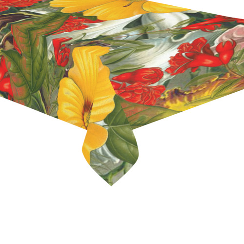 flora 1 Cotton Linen Tablecloth 60"x 104"
