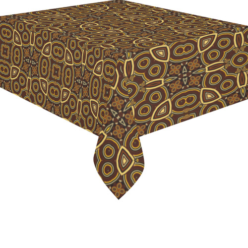 Mocha Contemporary Pattern Cotton Linen Tablecloth 52"x 70"