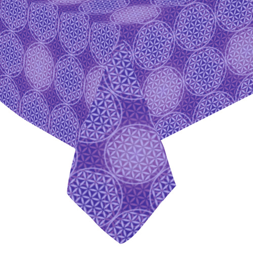 FLOWER OF LIFE stamp pattern purple violet Cotton Linen Tablecloth 60"x 84"
