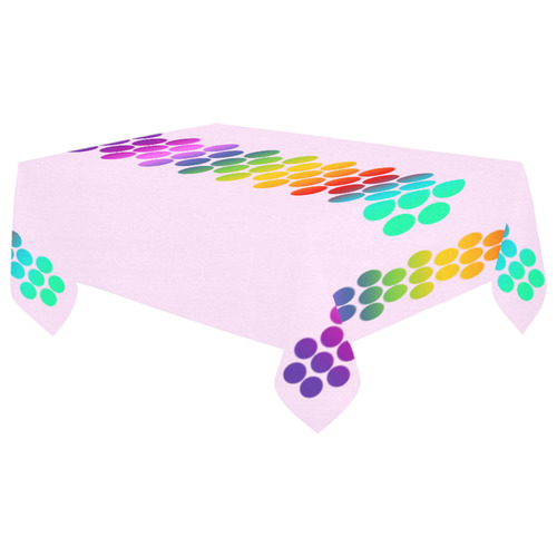Big Dots Border Gradients Colored Cotton Linen Tablecloth 60"x 104"