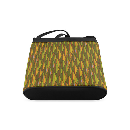 Autumn Gold and Green Triangle Peaks Crossbody Bags (Model 1613)