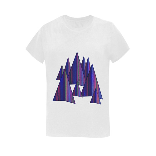 Purple and Blue Triangle Peaks Women's T-Shirt in USA Size (Two Sides Printing)