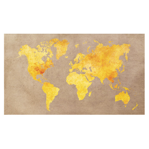 world map 23 Cotton Linen Tablecloth 60"x 104"