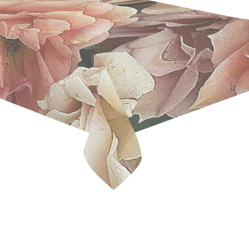 great garden roses, vintage look Cotton Linen Tablecloth 60"x 104"