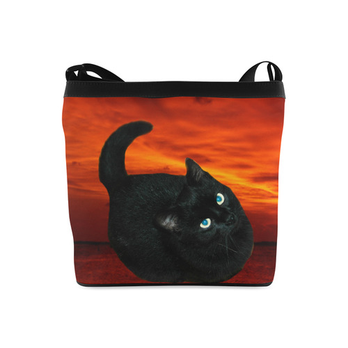 Cat and Red Sky Crossbody Bags (Model 1613)