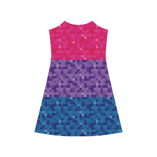 Bisexual Pixel Flag Alcestis Slip Dress (Model D05)