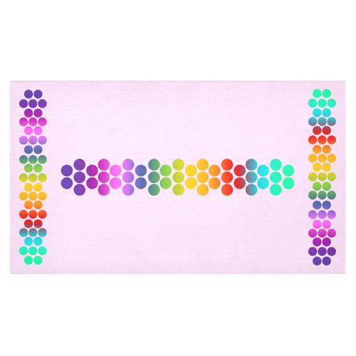 Big Dots Border Gradients Colored Cotton Linen Tablecloth 60"x 104"