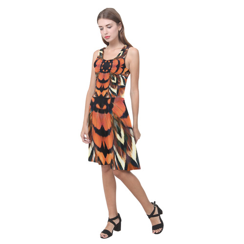 Pheasant Feather Kaleidoscope Atalanta Casual Sundress(Model D04)