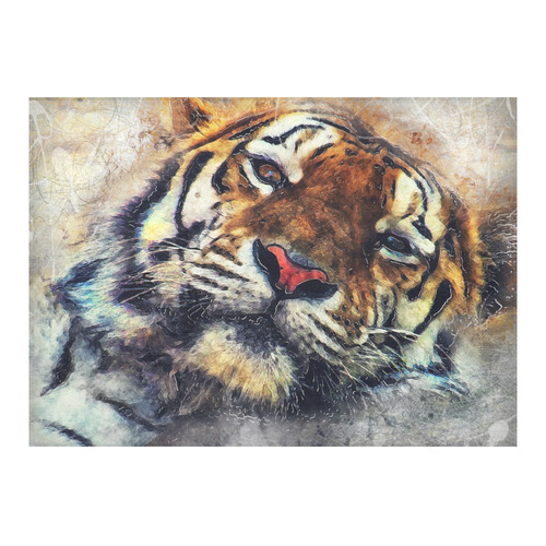 tiger Cotton Linen Tablecloth 60"x 84"