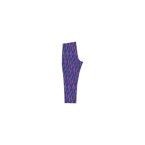 Purple and Blue Triangle Peaks Capri Legging (Model L02)