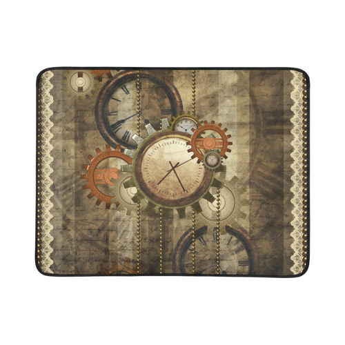 Steampunk, wonderful noble desig, clocks and gears Beach Mat 78"x 60"
