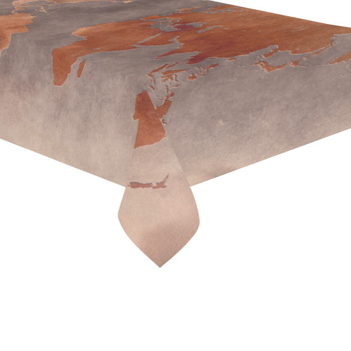 world map 29 Cotton Linen Tablecloth 60"x 104"