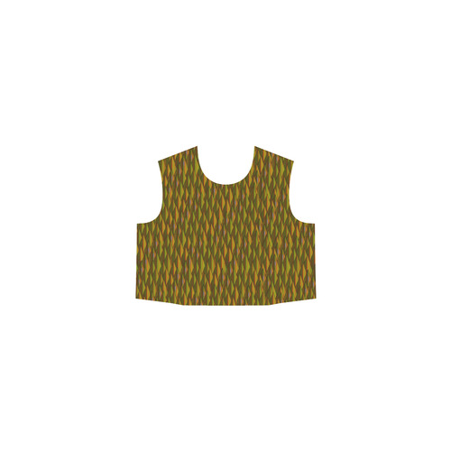 Autumn Gold and Green Triangle Peaks Eos Women's Sleeveless Dress (Model D01)