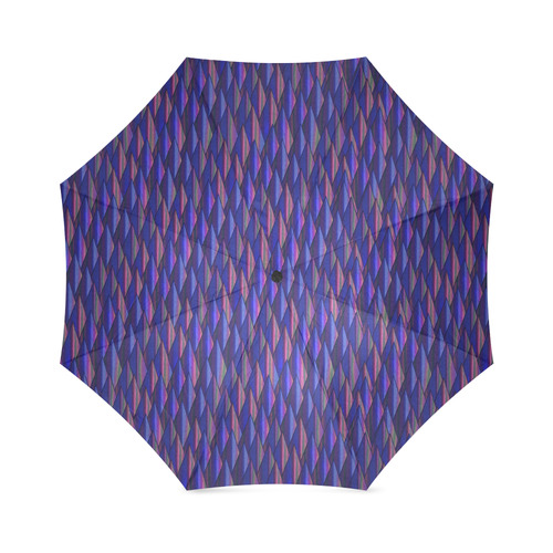 Purple and Blue Triangle Peaks Foldable Umbrella (Model U01)