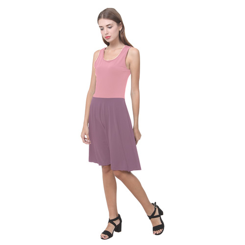 Peony and Grape Nectar Atalanta Casual Sundress(Model D04)