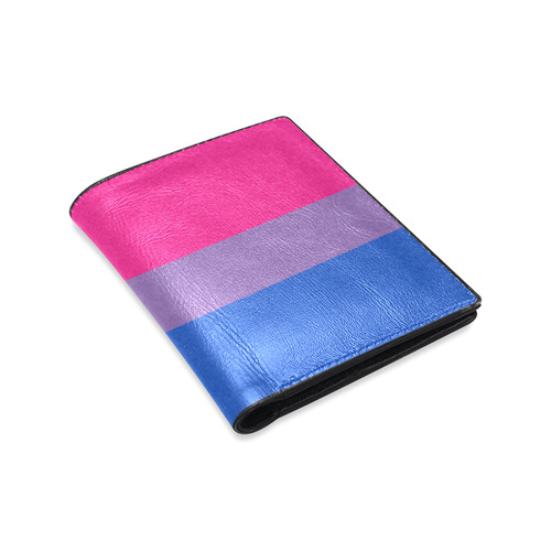 Bisexual Pride Flag Men's Leather Wallet (Model 1612)