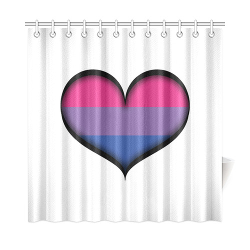 Bisexual Heart Shower Curtain 72"x72"