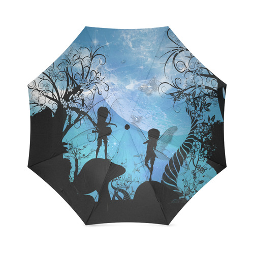 Flying fairy in the dark night Foldable Umbrella (Model U01)