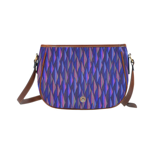 Purple and Blue Triangle Peaks Saddle Bag/Large (Model 1649)