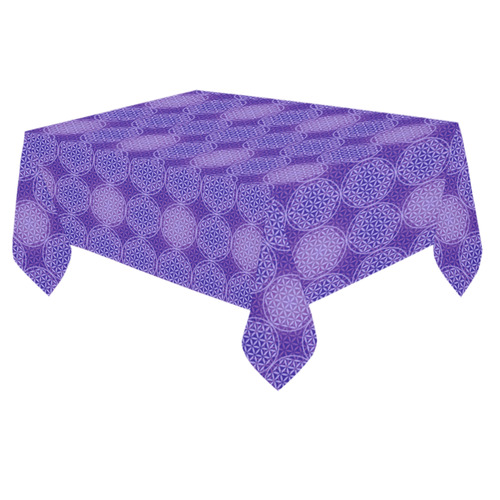 FLOWER OF LIFE stamp pattern purple violet Cotton Linen Tablecloth 60"x 84"