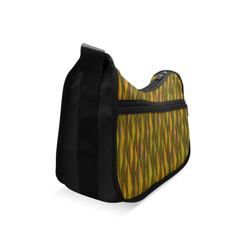Autumn Gold and Green Triangle Peaks Crossbody Bags (Model 1616)