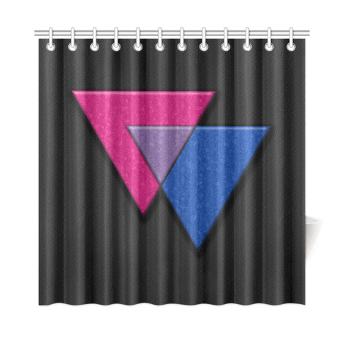 Bisexual Pride Triangles Shower Curtain 72"x72"