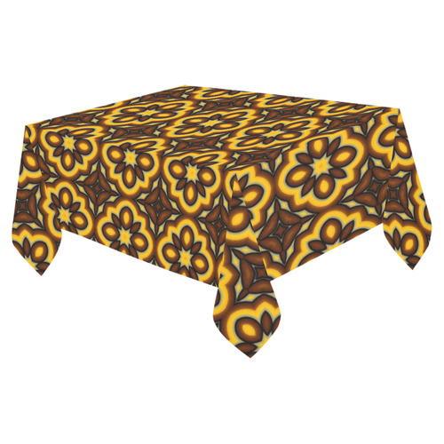 Honey And Nut Ethnic Pattern Cotton Linen Tablecloth 52"x 70"