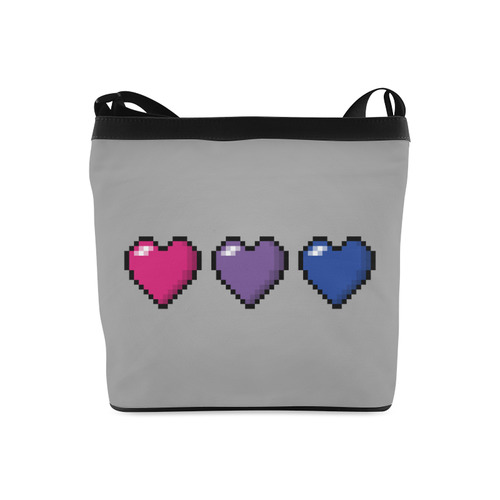 Bisexual Pixel Hearts Crossbody Bags (Model 1613)