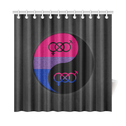 Bisexual Yin and Yang Shower Curtain 72"x72"