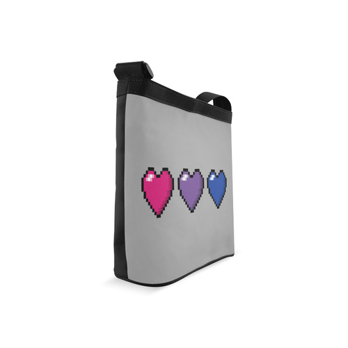 Bisexual Pixel Hearts Crossbody Bags (Model 1613)
