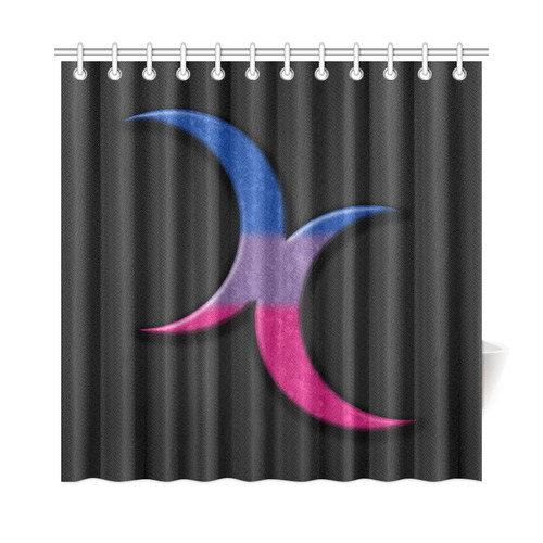 Bisexual Pride Crescent Moons Shower Curtain 72"x72"
