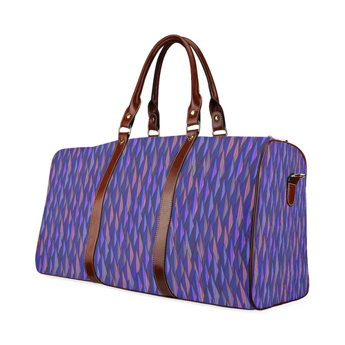 Purple and Blue Triangle Peaks Waterproof Travel Bag/Large (Model 1639)